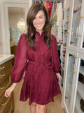 Stars Align Dress in Burgundy