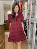 Fresh Take Floral Lace Dress in Burgundy
