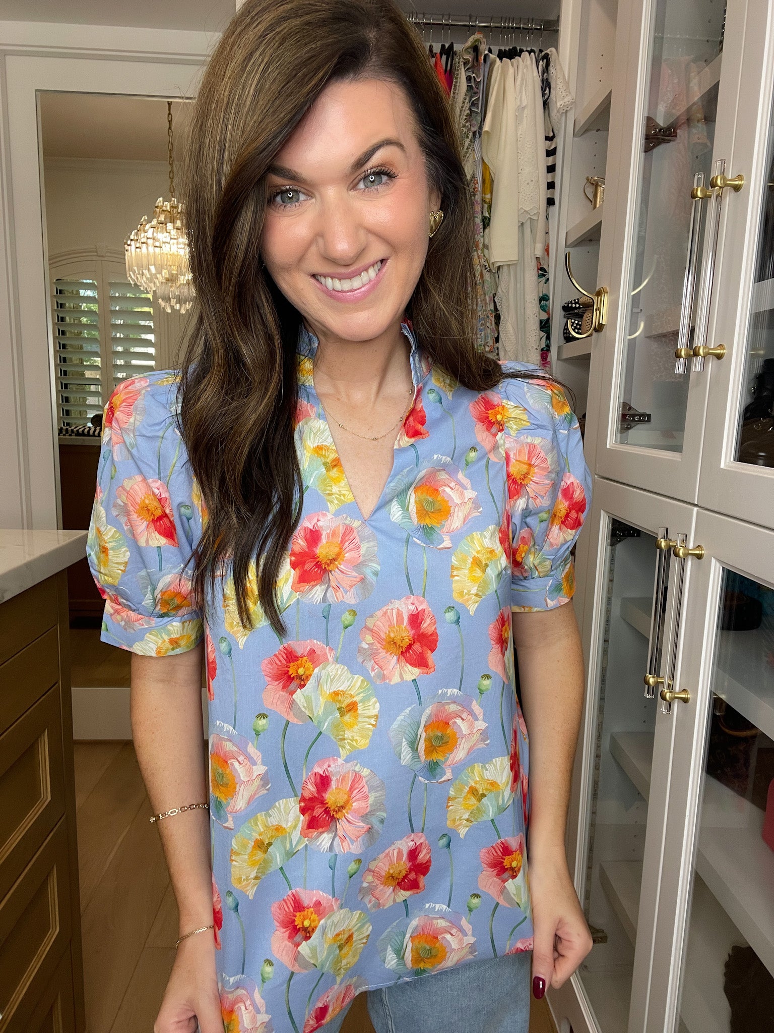 Morning Meadow Top in Blue