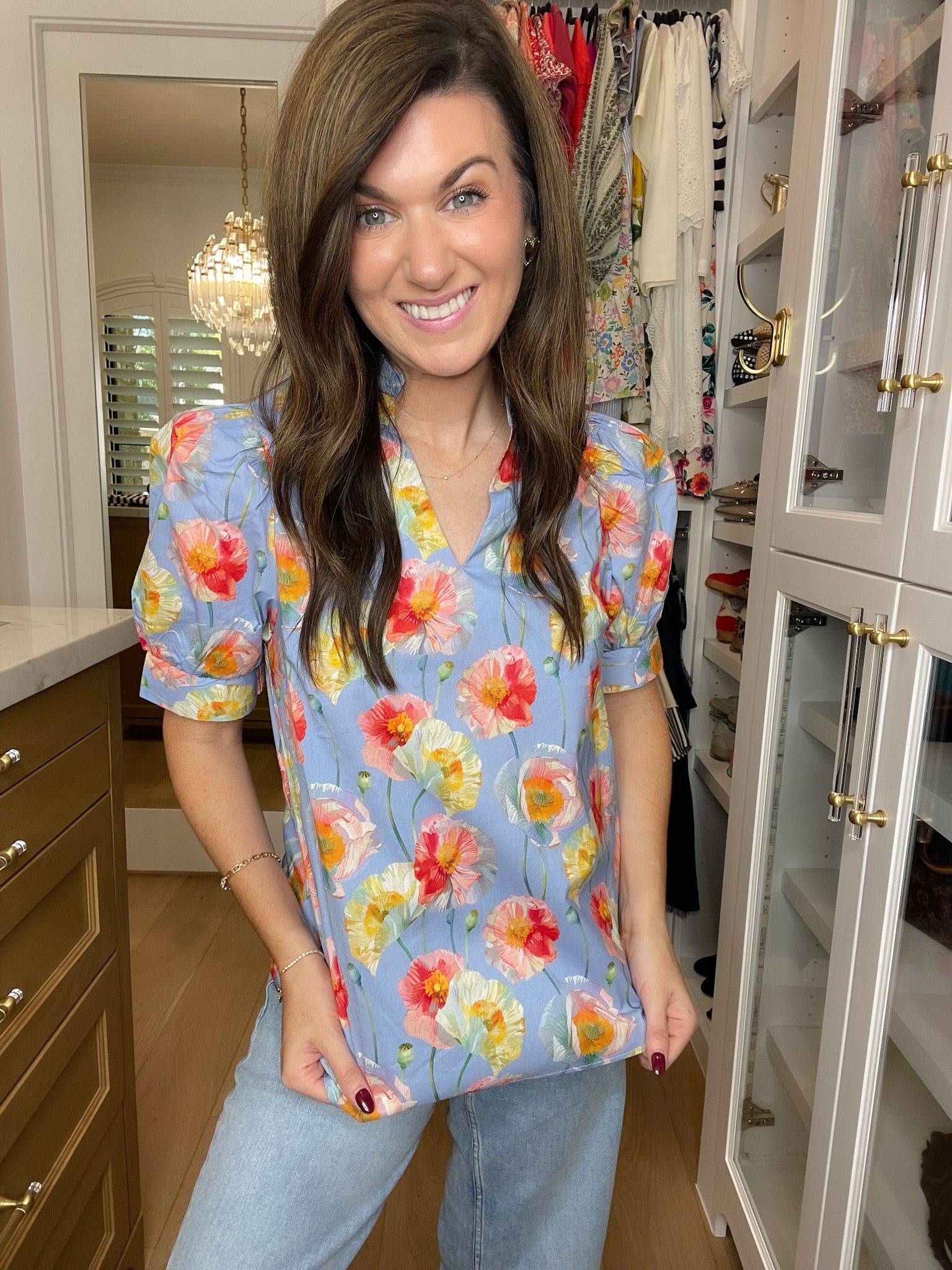 Morning Meadow Top in Blue