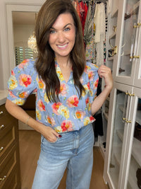 Morning Meadow Top in Blue