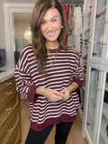 Weekender Knit Pullover in Burgundy