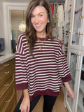 Weekender Knit Pullover in Burgundy