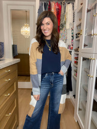 Cozy Vibes Color Block Cardigan