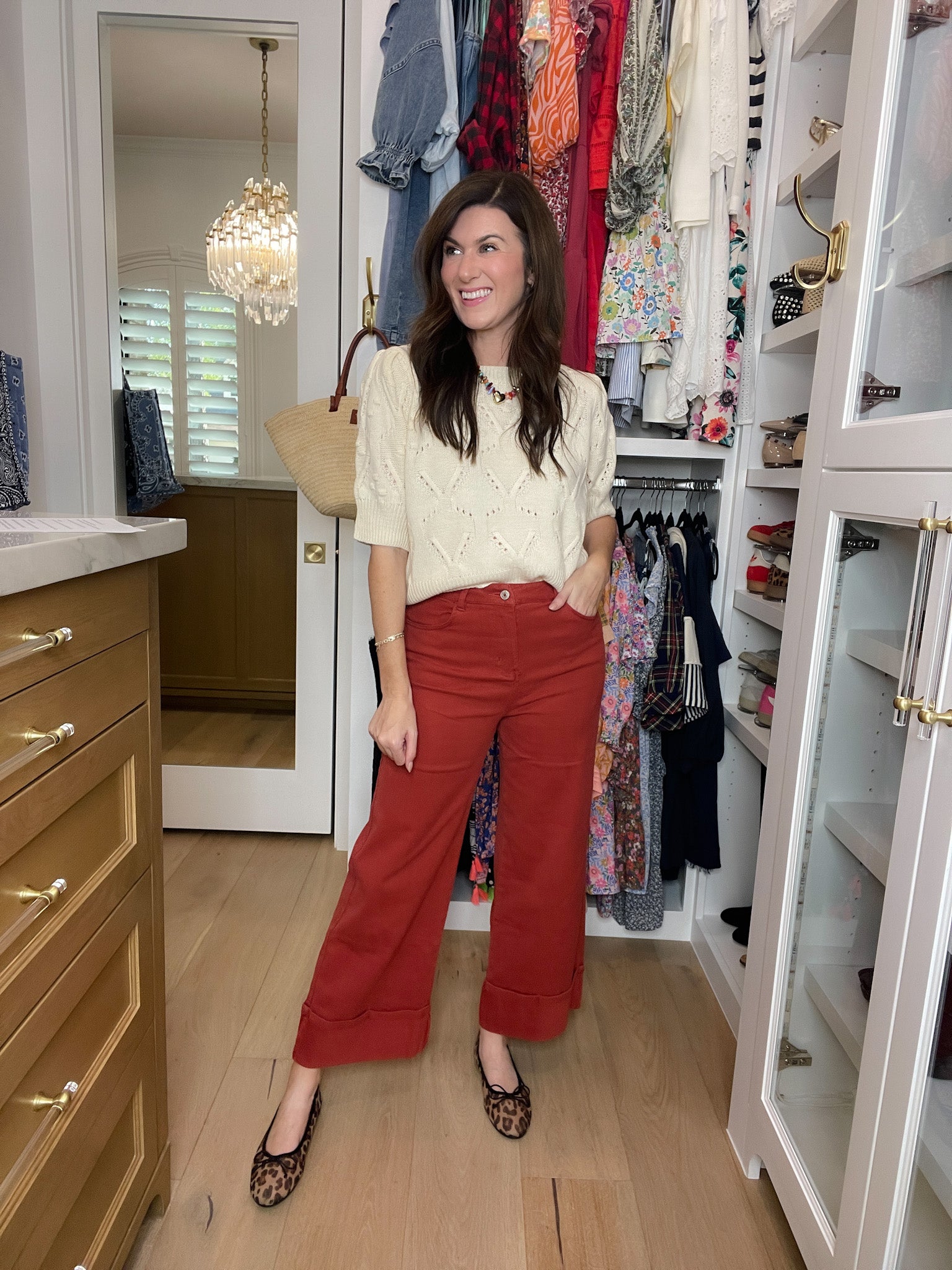 Camden Cuffed Jeans in Rust