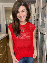 Mainstay Knit Top in Red