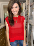 Mainstay Knit Top in Red
