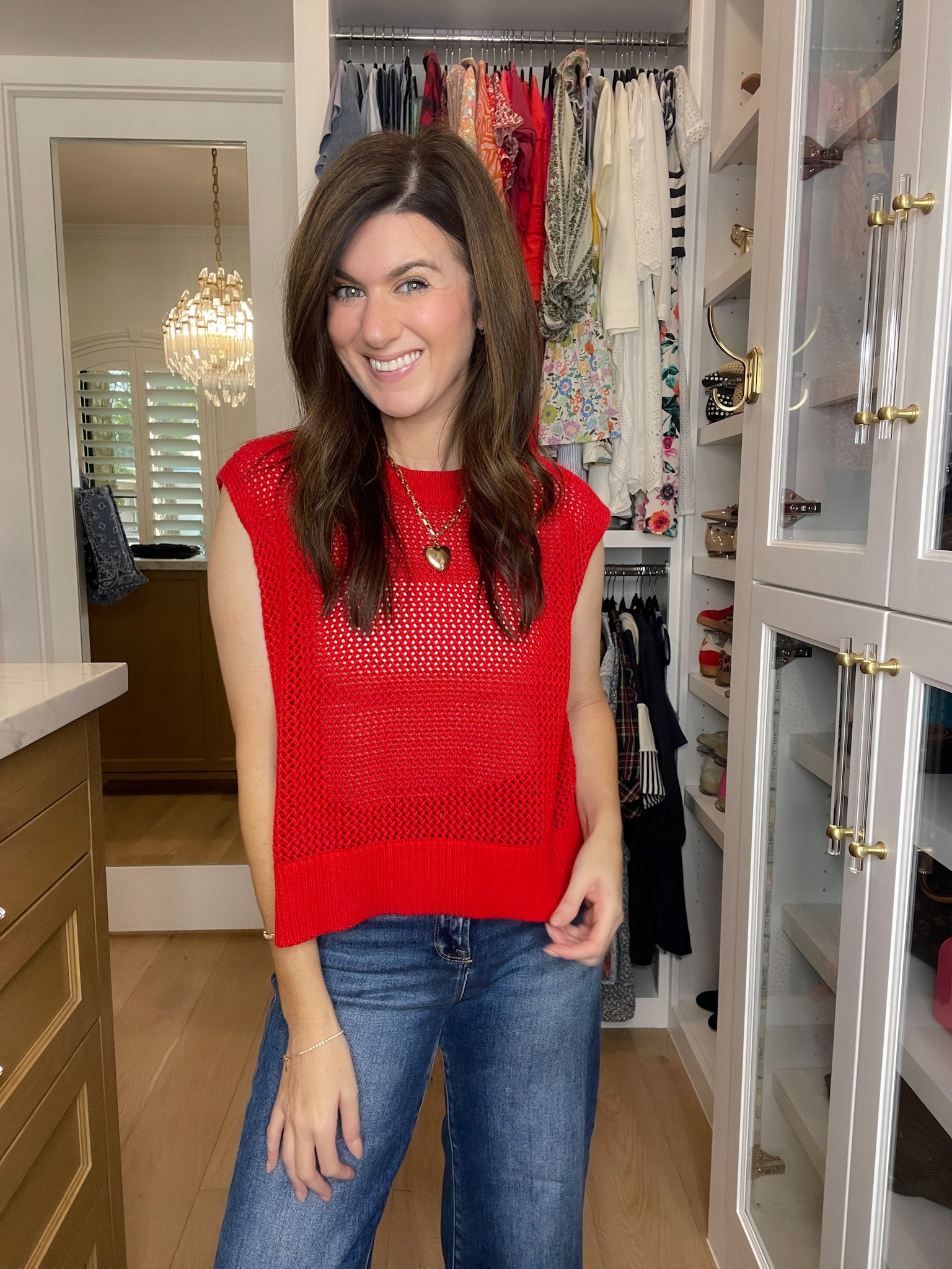 Mainstay Knit Top in Red