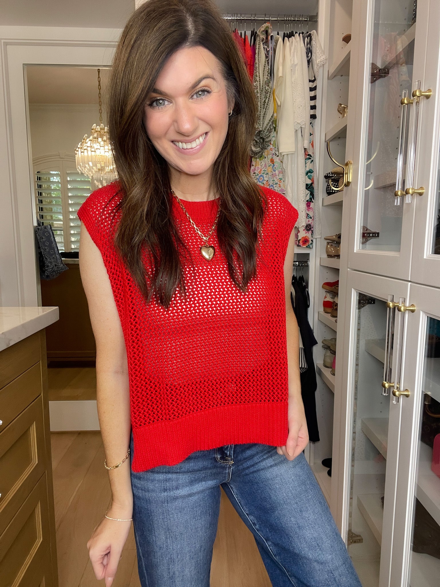 Mainstay Knit Top in Red