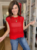 Mainstay Knit Top in Red