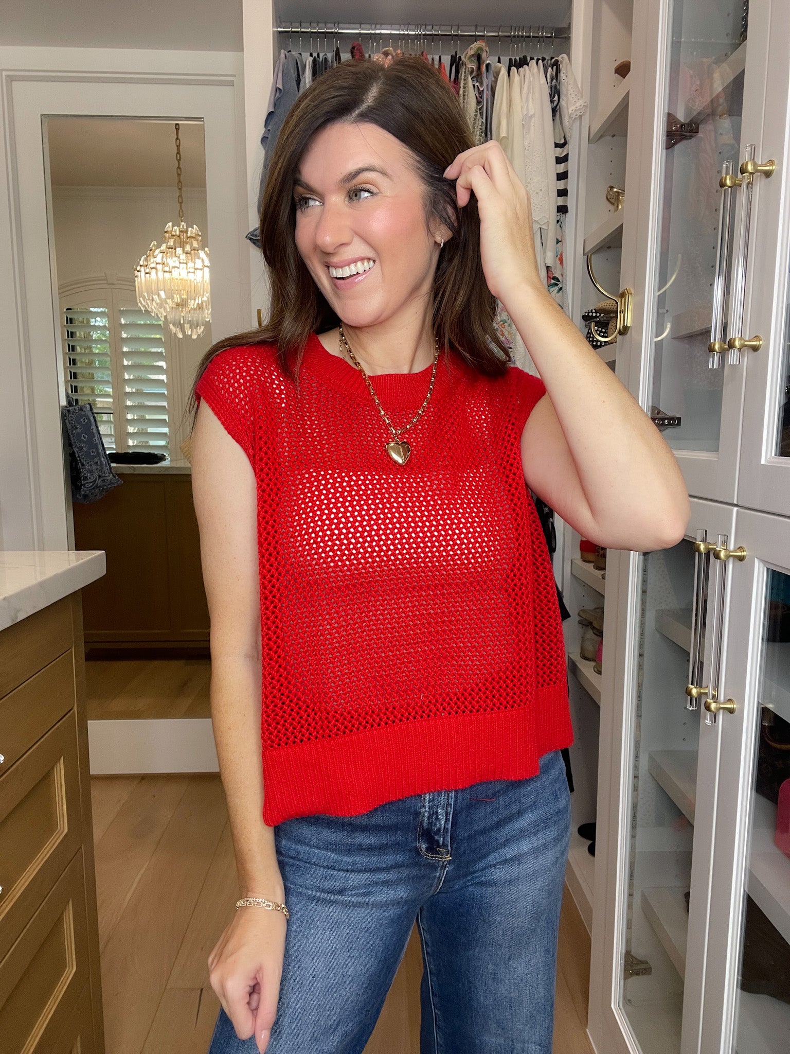 Mainstay Knit Top in Red