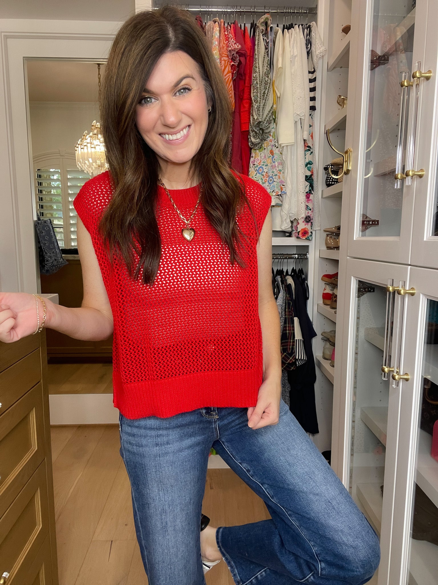 Mainstay Knit Top in Red