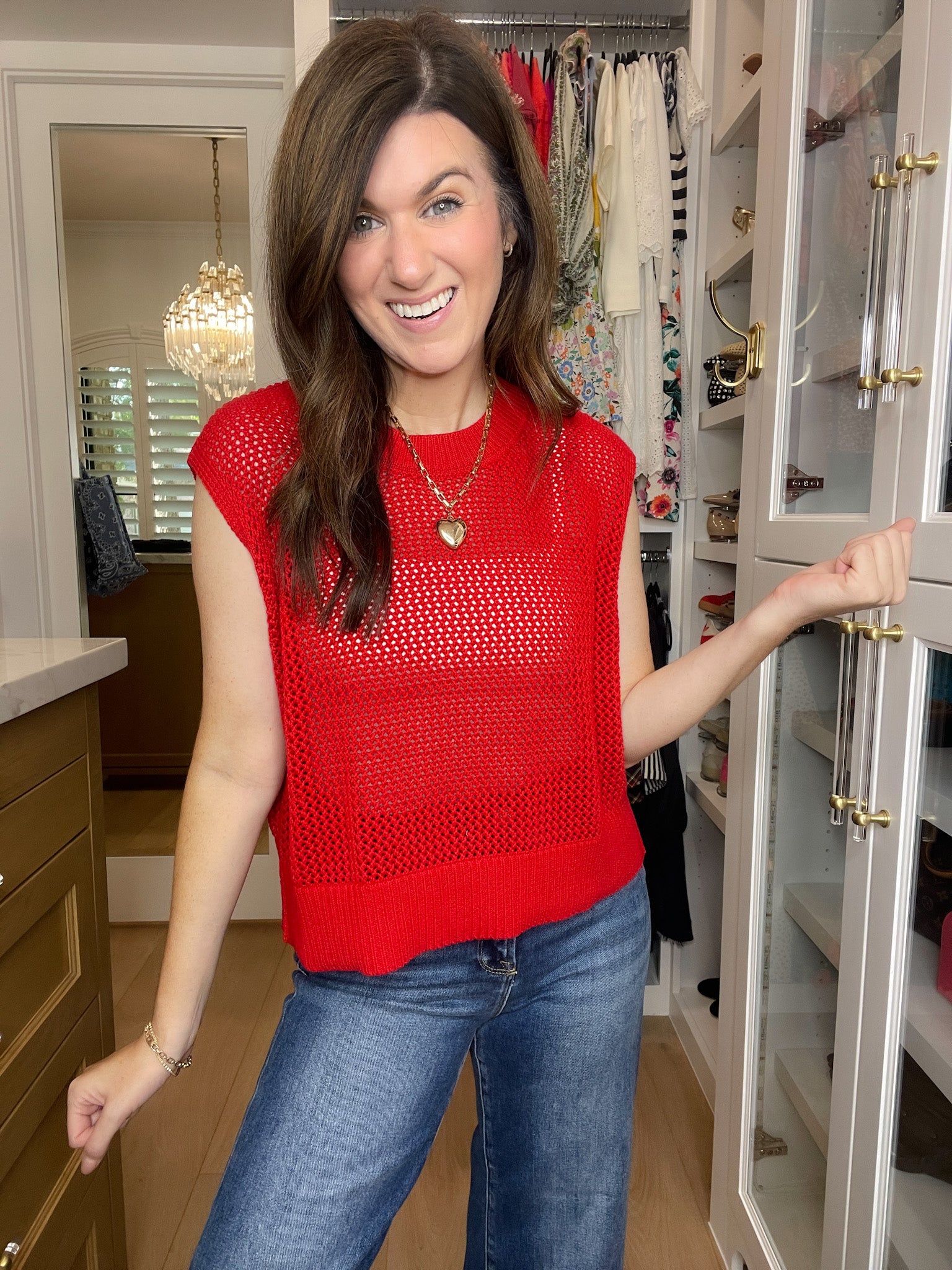 Mainstay Knit Top in Red