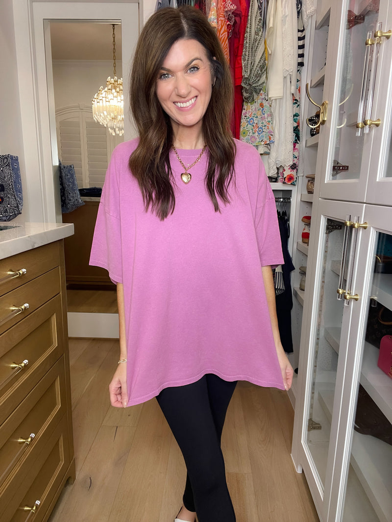 Endless Ease Oversized Tee in Orchid – Belles and Whistles Boutique