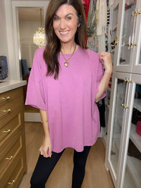 Endless Ease Oversized Tee in Orchid
