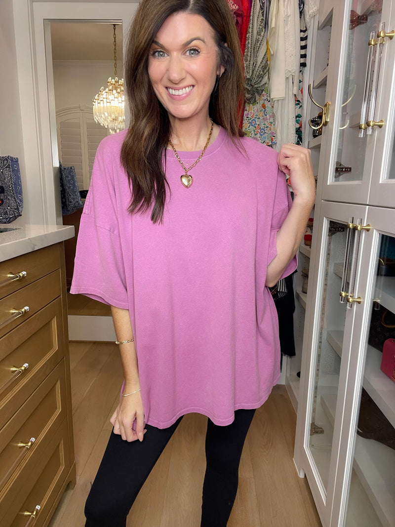 Endless Ease Oversized Tee in Orchid – Belles and Whistles Boutique