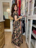 Chateau Bloom Dress in Chocolate
