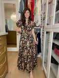 Chateau Bloom Dress in Chocolate