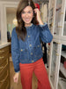 Chic in the City Gold Button Denim Jacket