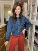Chic in the City Gold Button Denim Jacket