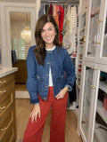 Chic in the City Gold Button Denim Jacket