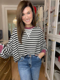 Pumpkin Patch Pullover in Black/Burgundy