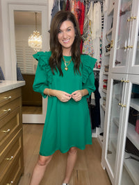 Daily Practice Terry Sweatshirt Dress in Green