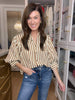 Striped and True Button Down in Brown