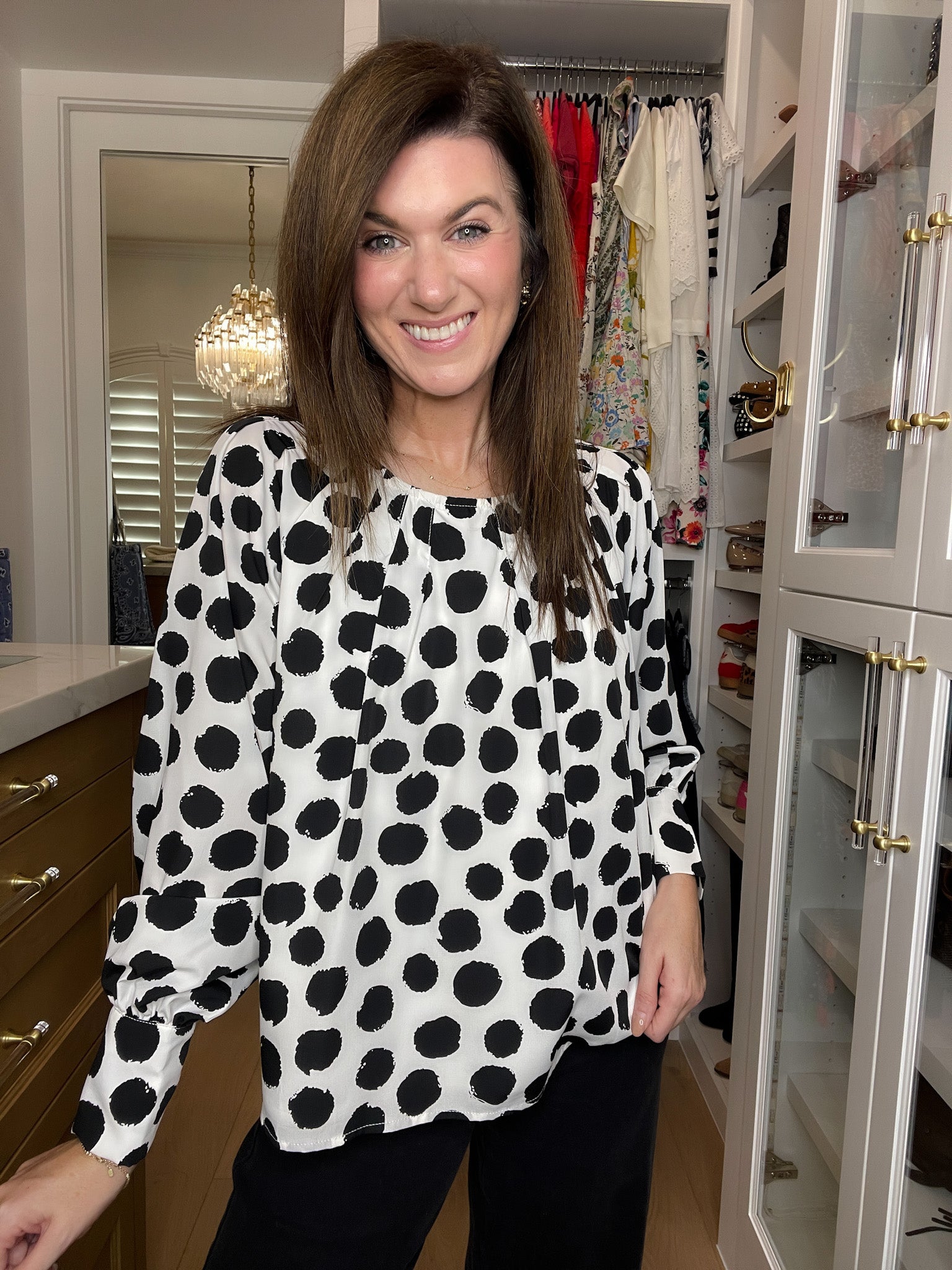 Modern Muse Polka Dot Top