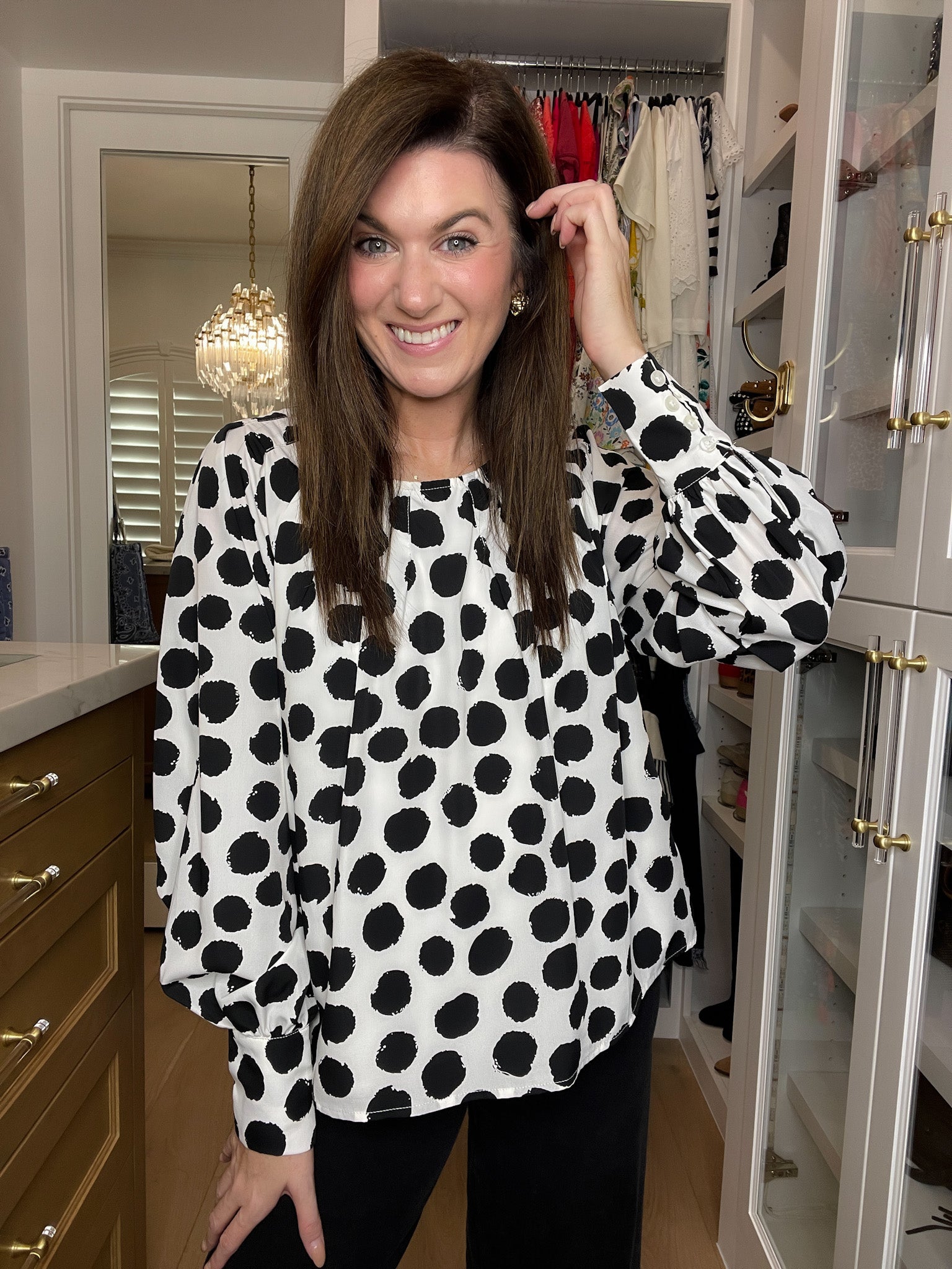 Modern Muse Polka Dot Top
