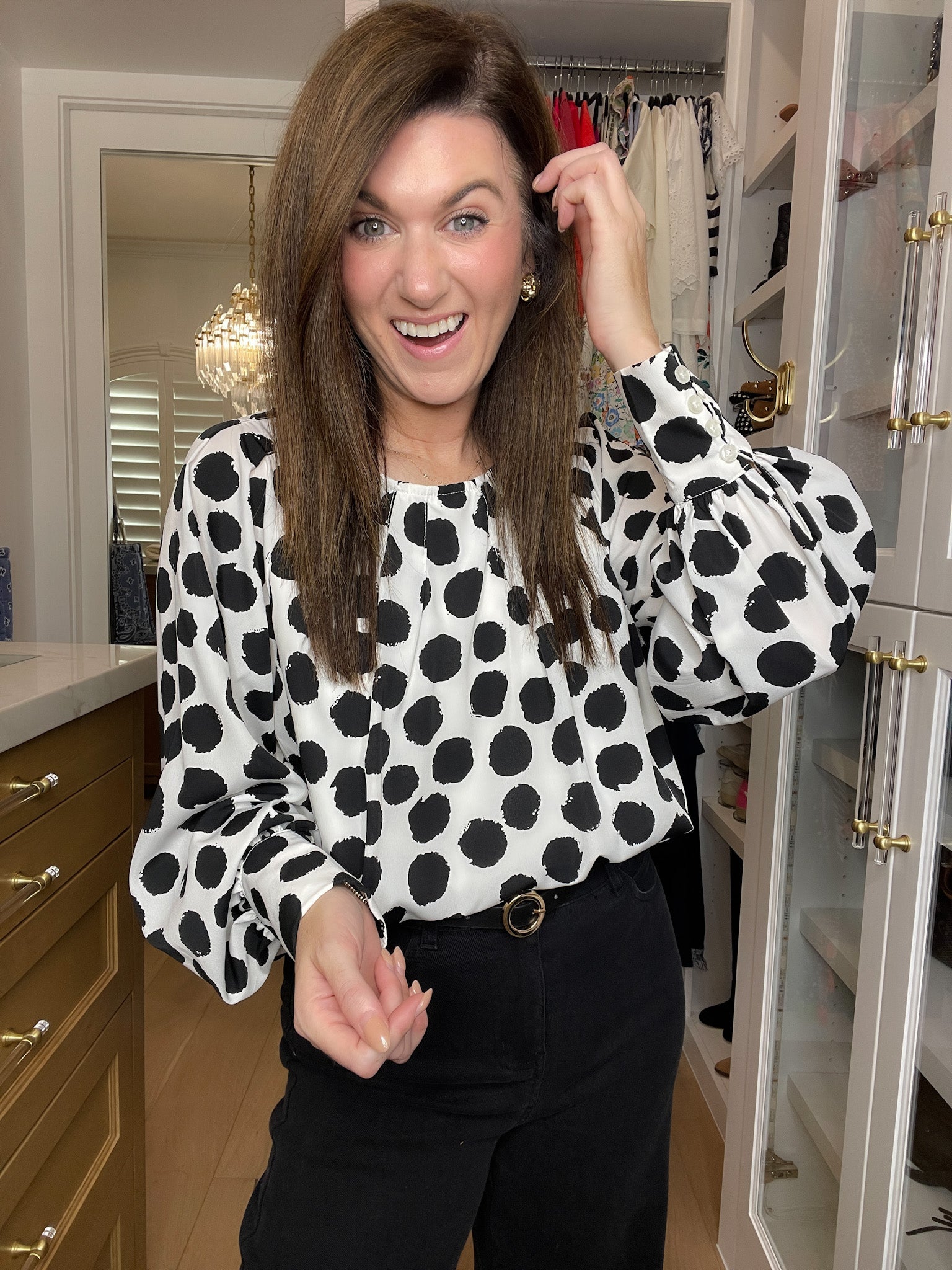 Modern Muse Polka Dot Top