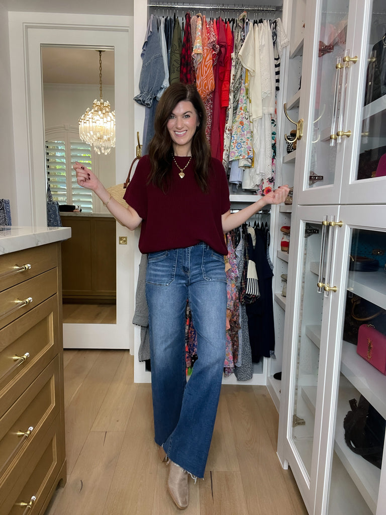 Risen Delaney Mid Rise Wide Leg Jeans