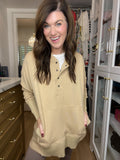 Looking Forward Hooded Pullover in Taupe