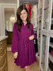 Perfect Balance Belted Dress in Magenta