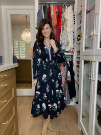 Floral Keepsake Midi Dress in Navy
