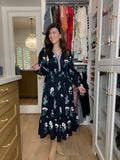 Floral Keepsake Midi Dress in Navy