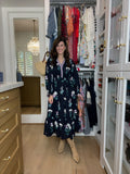 Floral Keepsake Midi Dress in Navy