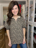 Pick a Side Leopard Top in Black
