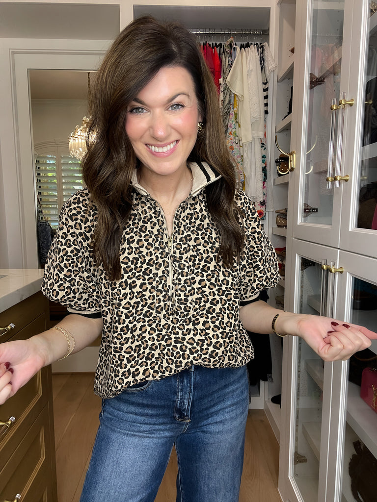 Pick a Side Leopard Top in Black