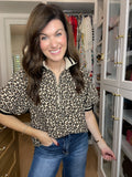 Pick a Side Leopard Top in Black