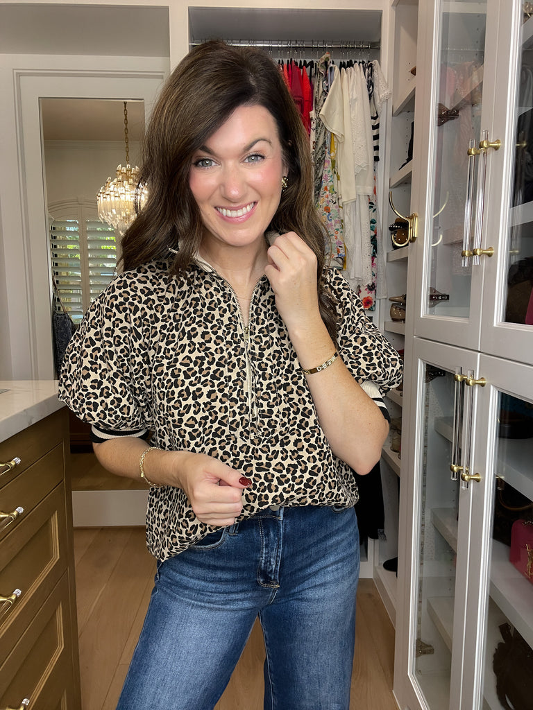 Pick a Side Leopard Top in Black