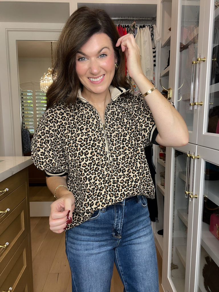 Pick a Side Leopard Top in Black