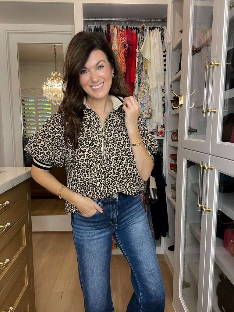 Pick a Side Leopard Top in Black