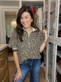 Pick a Side Leopard Top in Black