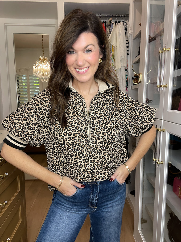 Pick a Side Leopard Top in Black