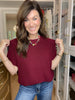 Cozy in the South Short Sleeve Sweater in Burgundy