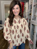 Catching Glances Floral Button Down in Cream