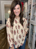 Catching Glances Floral Button Down in Cream