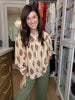 Catching Glances Floral Button Down in Cream
