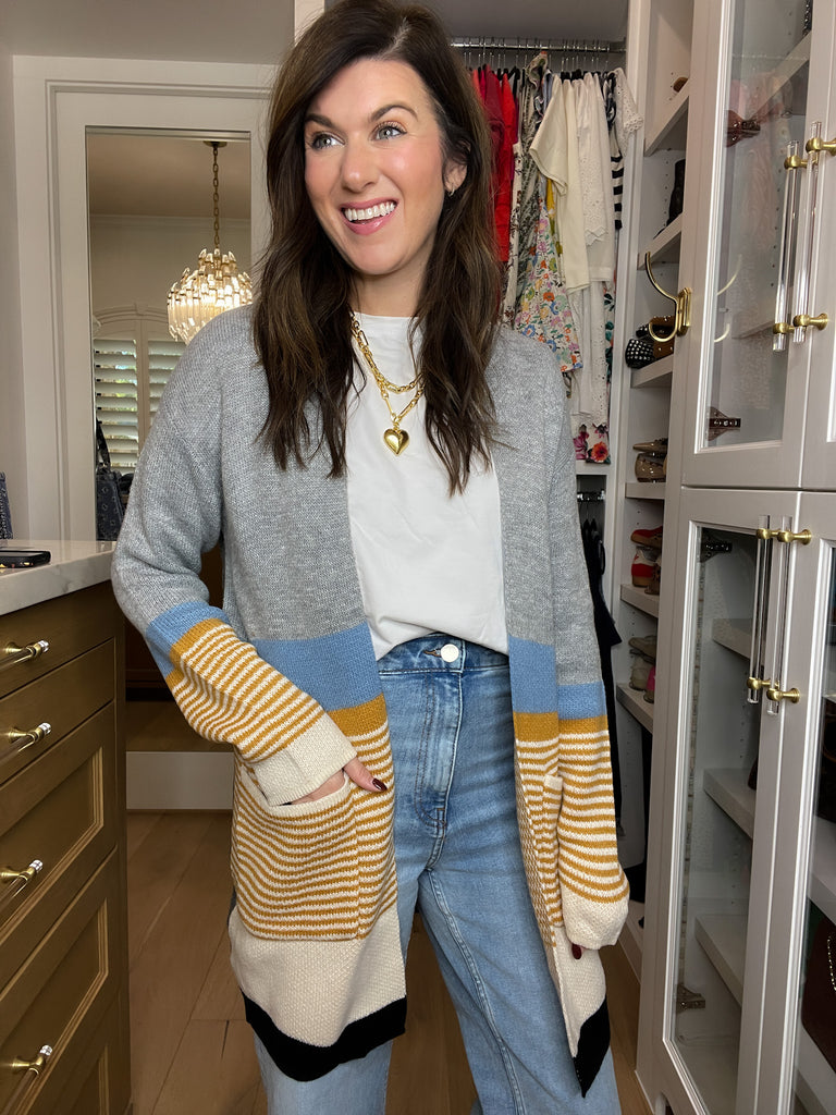 The Breezy Stripe Cardigan